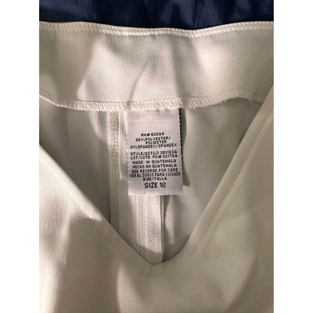 White Satin Sleeveless V-Neck Top Size 12 #0679 - Picture 5 of 6